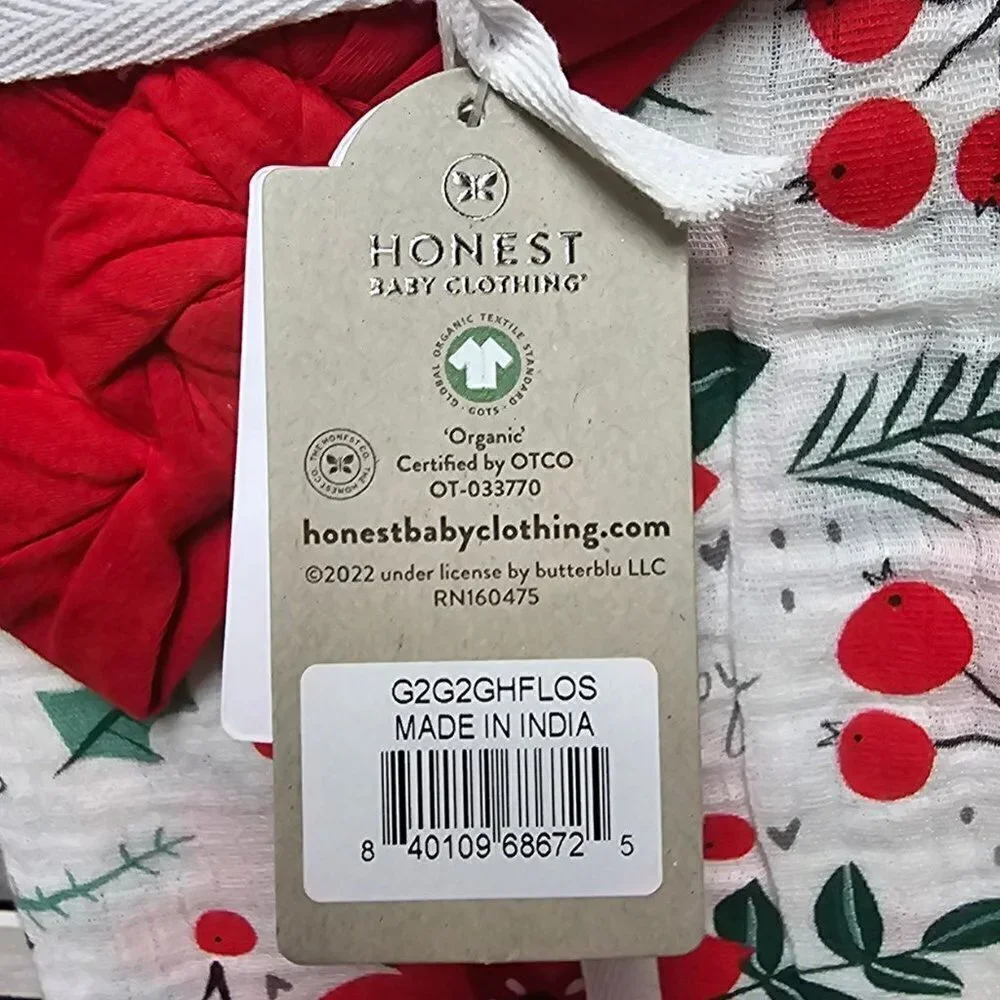 Honest Baby Organic Swaddle Blanket + Headband Gift Set - 2 Piece Set